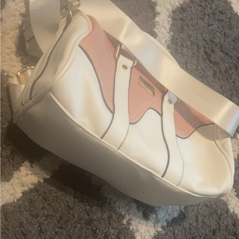 Pink and White Women's Bag